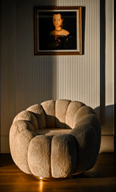 soft boucle fabric detail nest chair