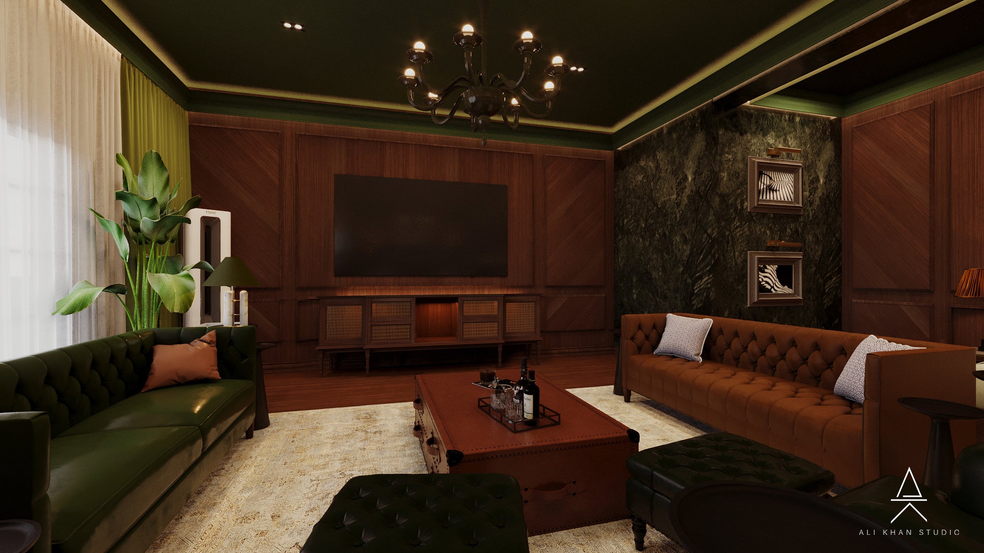 Moody Masculine Lounge Design | Private Club Interiors by HAUS Living