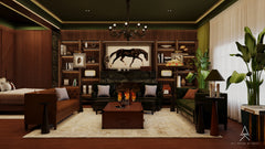 Moody Masculine Lounge Design | Private Club Interiors by HAUS Living