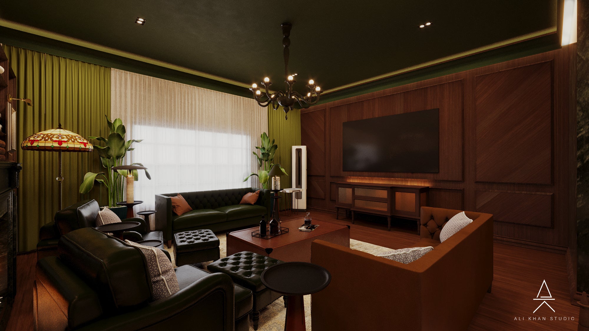 Moody Masculine Lounge Design | Private Club Interiors by HAUS Living