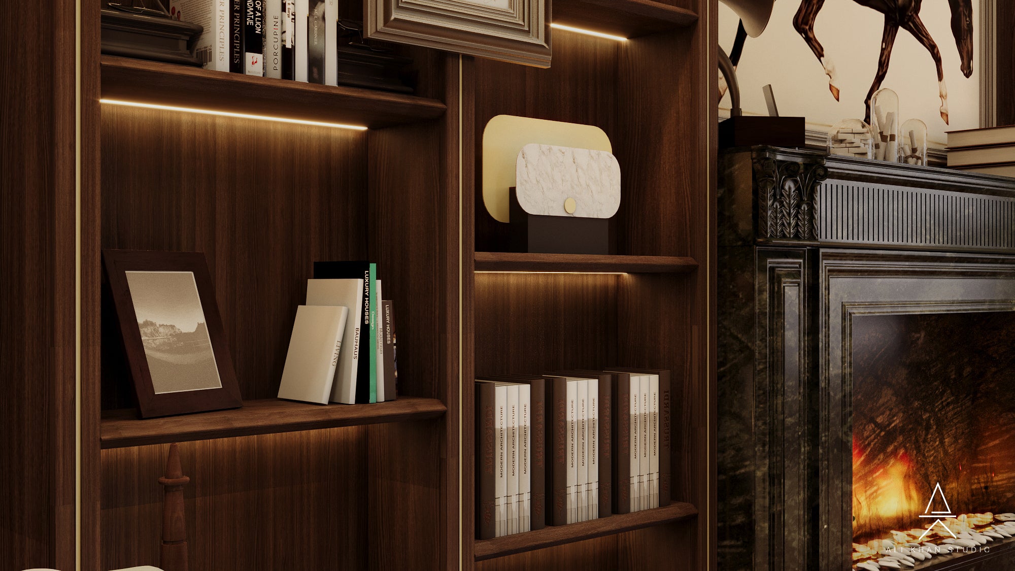 Moody Masculine Lounge Design | Private Club Interiors by HAUS Living