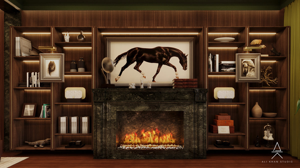Moody Masculine Lounge Design | Private Club Interiors by HAUS Living