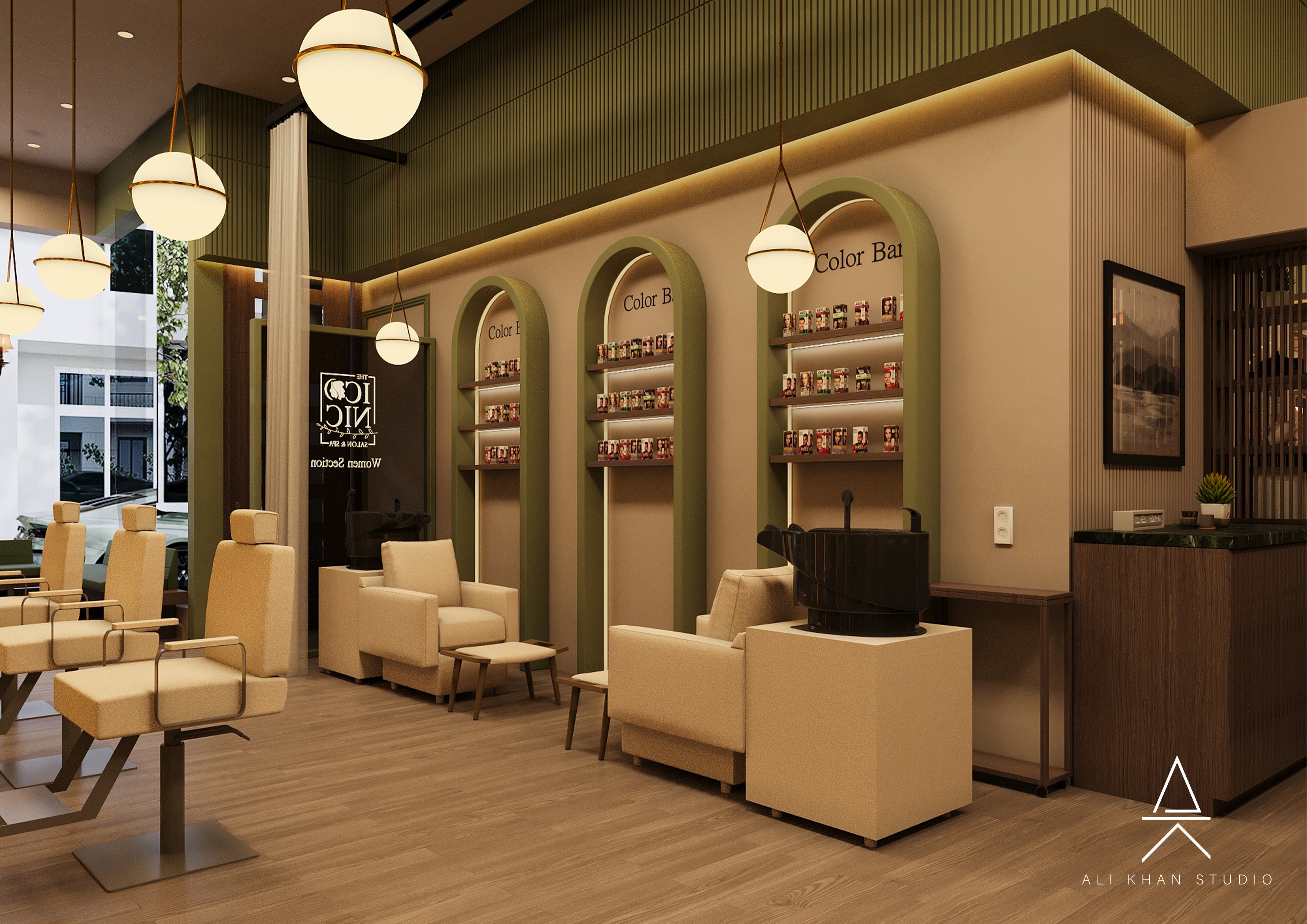 Full-Service Spa Interior Design – Hair, Massage, and Nail Lounge by Haus Living