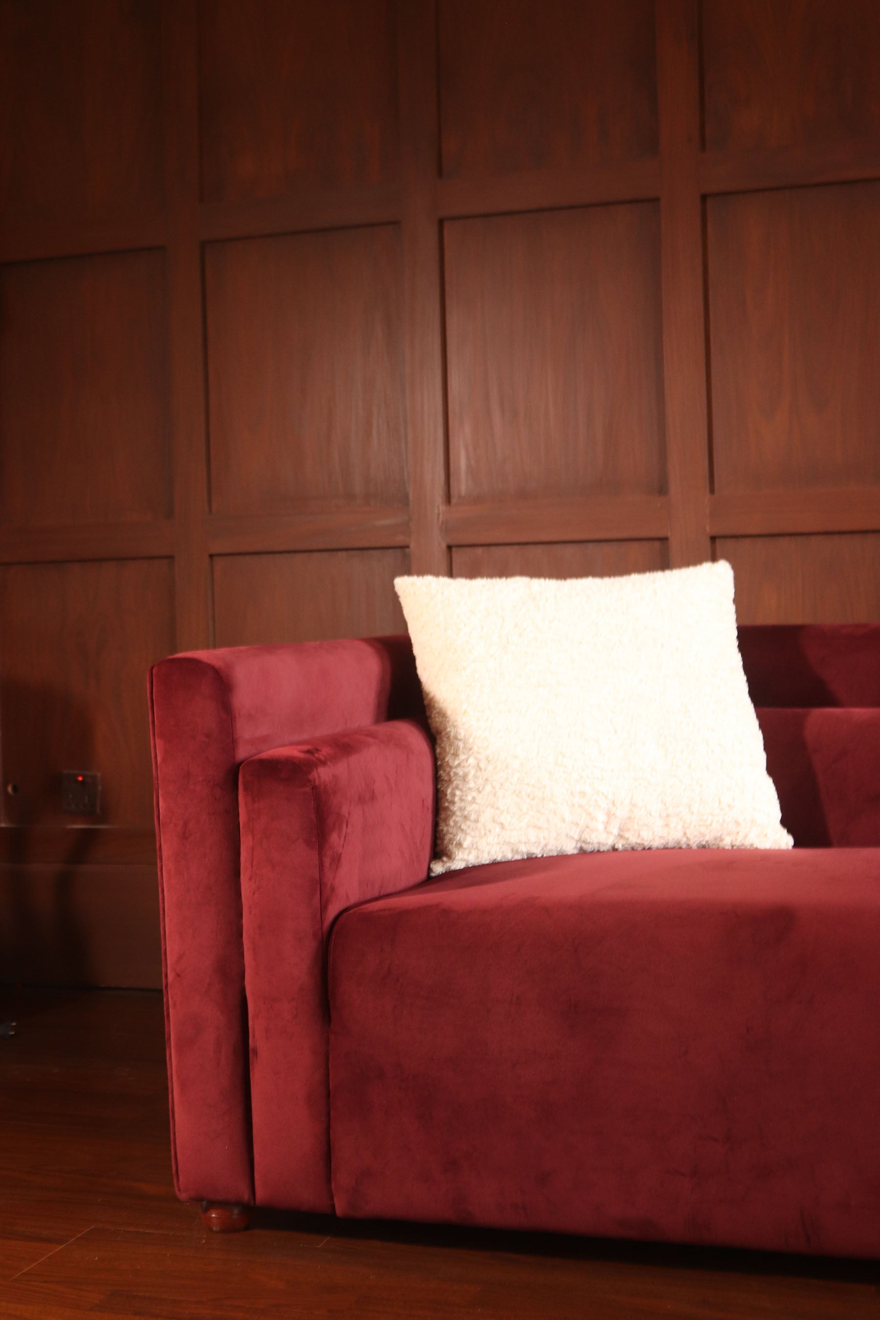 Juno Sofa with Two-Level Backrest - Designer  Velvet Seating by Ali Khan Studio Karachi 