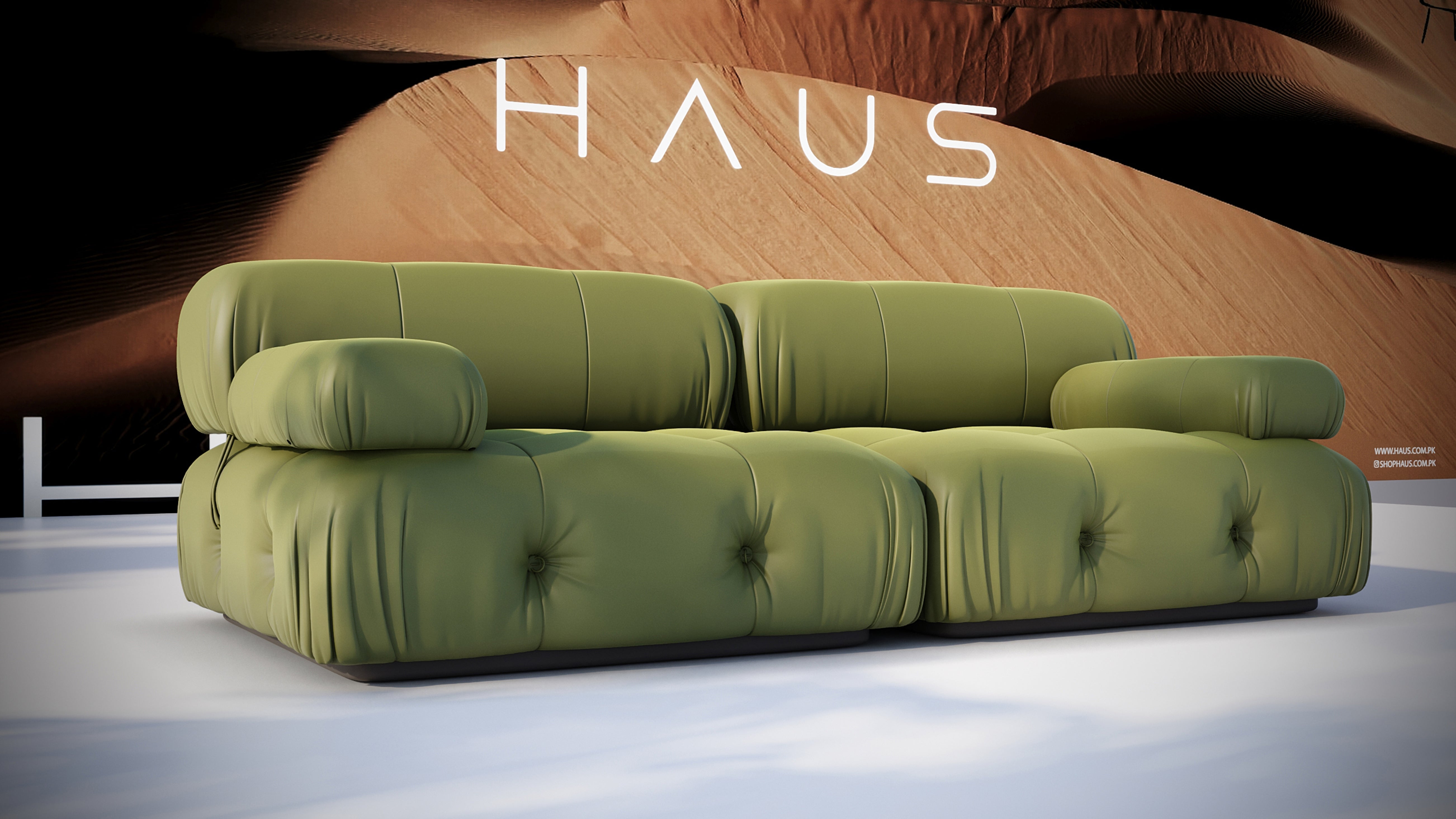 ROMA 60 Modular Sofa - Moss Green Tufted Italian-Style Sectional by Ali Khan Studio