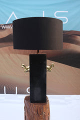 Brass Horse Lamp - Solid Brass and Marble Equestrian Lighting by Ali Khan Studio Karachi Pakistan
